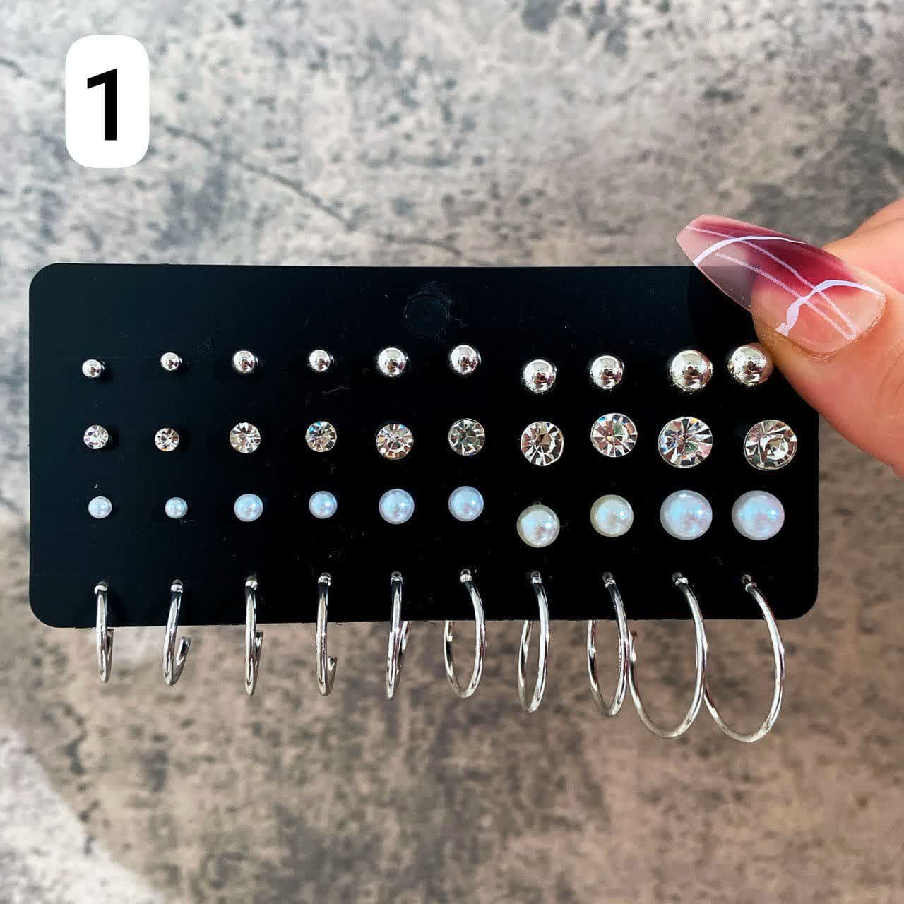 پک اقتصادی گوشواره سوزنی و حلقه ای - Image 2