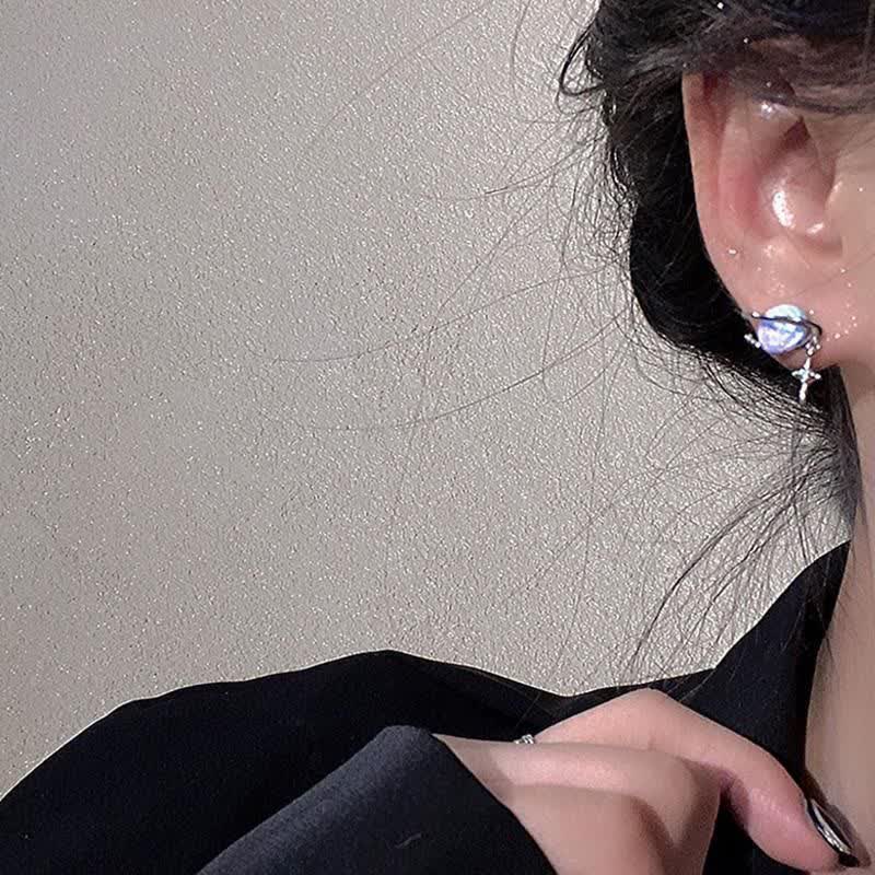 گوشواره استیل سیاره کهکشانی | گوشواره کهکشانی هولوگرامی - Image 3