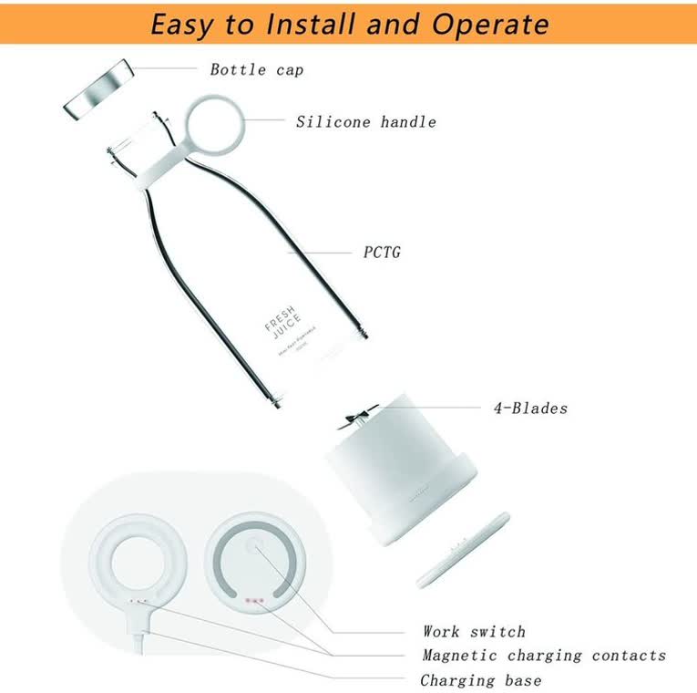 مخلوط کن و شیکر شارژی | بلندر بطریای پرقدرت با کیفیت فوقالعاده - Image 8